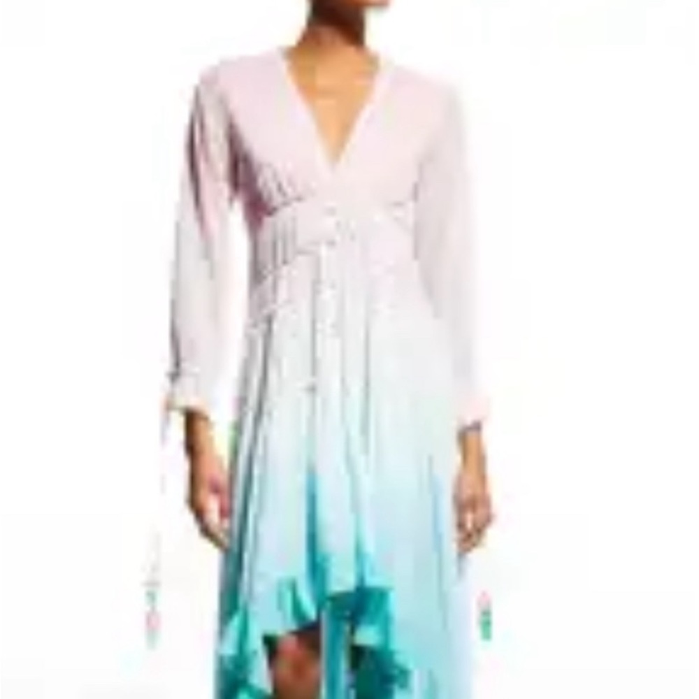 NWT Rococo Sand Gradient Georgette High-low Dress boho beach maternity coverup